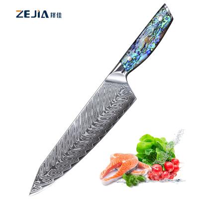 China Viable Customize High Quality 8 Inch Damascus Chef Knife 67 Layers Damascus Kitchen Knife Sharp Vg10 Steel for sale