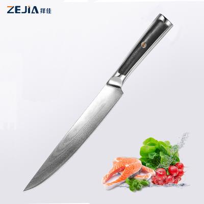 China Japan Viable Professional Kitchen Slicing Knife 8 Inch Damascus Steel Chef Knife Slicing Knife for sale