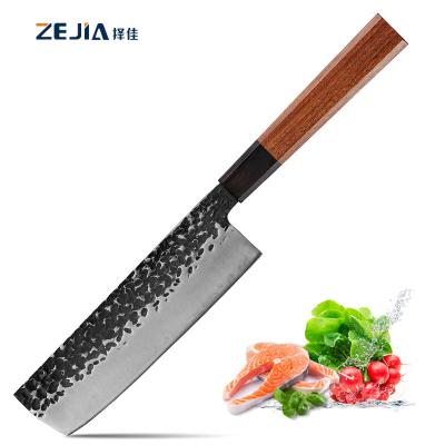 China 7 Inch Sustainable Nakiri knife3 Seat Japanese 9Cr18MoV High Carbon Steel Clad Steel Slicing Tools Wood Handle Gift Box for sale