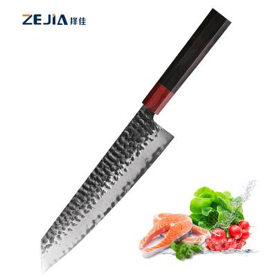 China Sustainable Handmade Hammer Forged Kirisuke Knife For Ches Knives Kitchen Octagon Handle Damascus Carbon Steel Cleaver 7.5