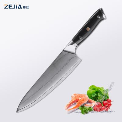 China Sustainable 8 Inch Damasco Kitchen Knives Carbon Steel Group Of Ten Damascus Blade Chefs Stainless Knife for sale