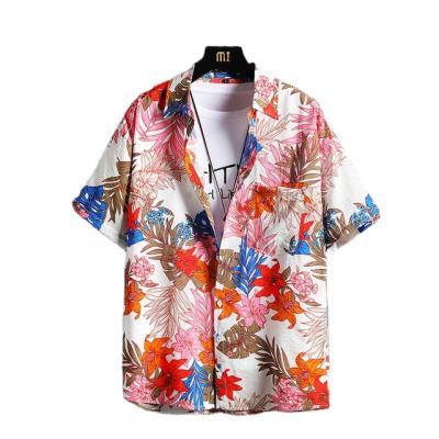 China New Fashion Anti-pilling Cotton Beach Shirt Men's Casual Shirt High Quality Floral Short Sleeve Shirt for sale