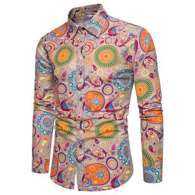 China Anti-pilling Digital Printing Shirts For Men Printing Flexible Floral MTM Pattern Stylish Men's Shirt for sale