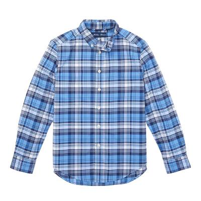 China Anti-pilling High Quality 100% Poplin Plaid Cotton Short Sleeve Kid Shirts For Little Boy for sale