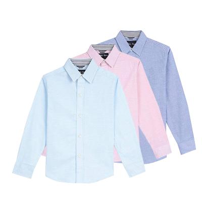 China Hot Sales High Quality Cotton 100% Oxford Anti-pilling Long Sleeve Kid Shirts For Little Boy for sale