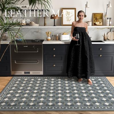 China Non Slip Luxurious Designed Kitchen Washable Mat High End Waterproof Non Slip Carpet Leatherette Floor Full Spilled Mat Tailorable for sale