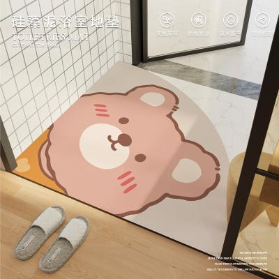 China AMZ Washable Hot Wholesale Price Customized Non Slip Water Mat Absorbent Mats Diatom Mud Bathroom Floor Rubber Mat Bath Mat Covers for sale