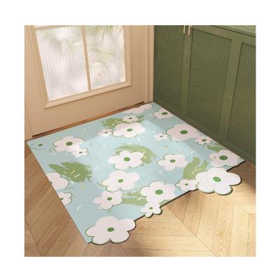 China Beautiful Washable Designed Washable Door Mat High End Waterproof Non Slip Door Floor Mat Leatherette Floor Mat Tailorable for sale