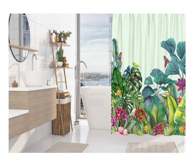 China Viable Customized Waterproof Shower Curtain For Plants Flowers Digital Bathroom Curtains Printing Bathroom Wet Dry Partition for sale