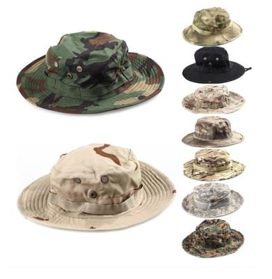 China breathable & Waterproof Unisex American Army Wide Brim Camouflage Sun Bonnie Cap Sun Bucket Tactical Military Hats for sale