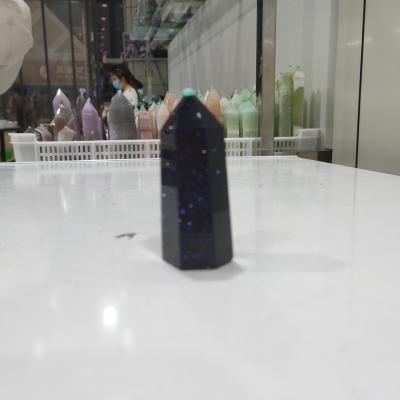 China China High Quality Beautiful Blue Crystal Sand Crystal Magic Wands Point Healing Quartz Crystal Towers For Sale for sale