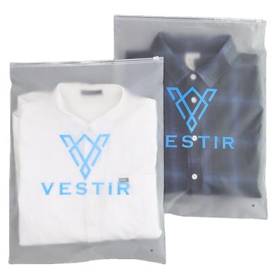 China BIODEGRADABLE Customize High Quality Plastic Frosted Package PVC/EVA/PP Zip Lock Bag For Clothing With Logo Zipper Bags for sale