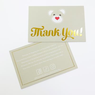 China Luxury Silver Europe Rose Gold Foil Thank You Note Greeting Cards, Logo Printing Custom Wedding Commercial and Business Thank You Cards for sale