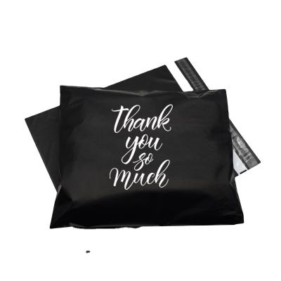 China Custom biodegradable eco-friendly polymailer black matte plastic 10x13 6x9 strong adhesive LOGO thank you courier shipping mailing bags for sale