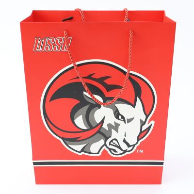 China Custom Printed Recyclable Kraft Paper Bags Luxury Gift With Handle Promotional Shopping Paper Bag for sale