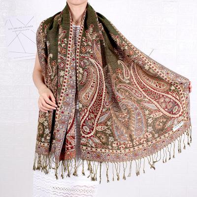 China 2023 Polyester Ladies Women Cashmere Fashion Designer Feel Pashmina Shawl Wraps Large Soft Elegant Lattice Winter Blanket Scarf for sale