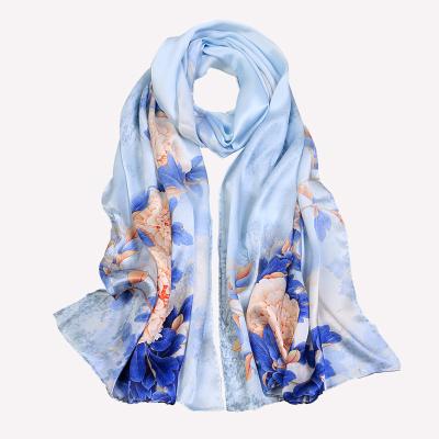 China Wholesale 12m/m Women's Long Digital Luxury Custom Printing Silk Scarf 100% Printing Satin Long for sale