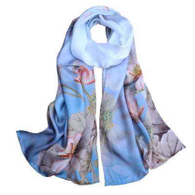 China High Quality Custom 100% Chinese Silk Long Scarves Ladies Silk Scarf for sale