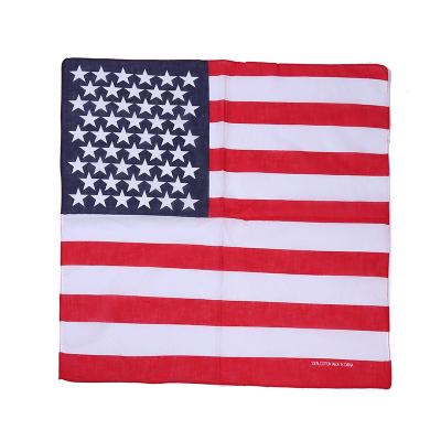 China Square Multifunctional 100% Cotton Headwear American Flag Bandanas for sale