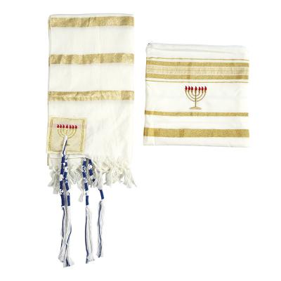 China Hot Wholesale Amazon Tallit Prayer Shawl Length Jewish Tallit With Bag Israel Kosher 110*160 for sale