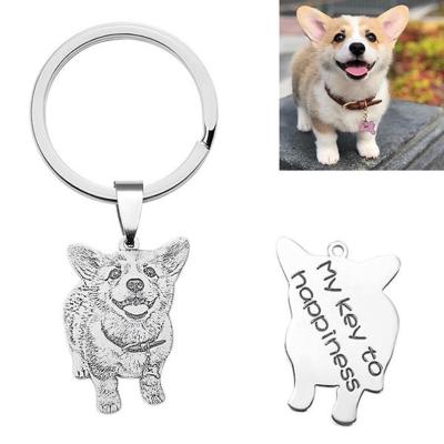 China Fashionable Engraved Sterling Silver Pet Photo Keychain for sale