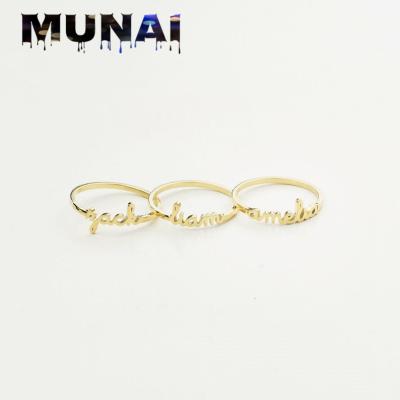 China TRENDY Jewelry Rings Name Customized 18KGold Plated 925 Sterling Silver Wedding Anniversary Gift for sale