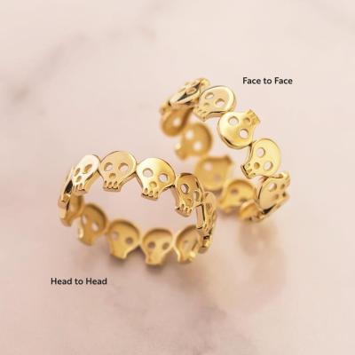 China TRENDY Solid Gold Baby Skull Eternity Band Ring for sale