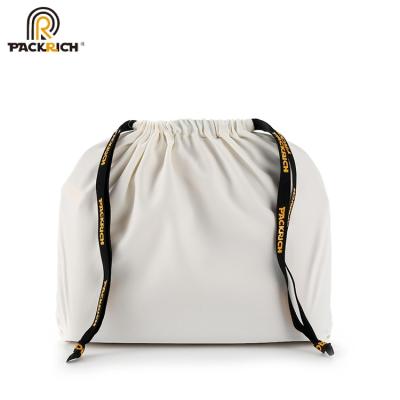 China Eco-friendly custom made popular white satin dust drawstring bag for jewelry, gift, shoes for sale