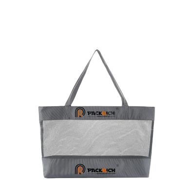 China Factory Custom High Quality Durable Lady Mesh Handled Clear Shopping Tote Bag for sale