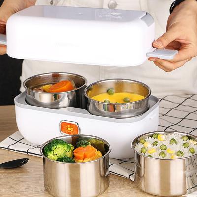 China Bento Rice Cooker Thermo Food Non-Stick Portable Heater Container Liner Voltage 110v-220v Aluminum Alloy Electric Lunch Box for sale