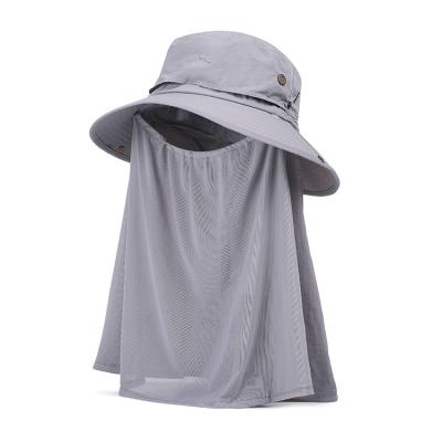 China Breathable Protection Outdoor Nylon Sports Hats 2021UV Waterproof UPF50+ Bucket Hats Neck Cover Bucket Hats With String for sale