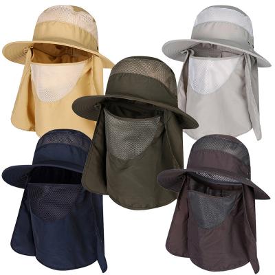 China Breathable Outdoor Fishing Military Bush Booney Bucket Camouflage Brim Hat Face Neck Fin Sun Protection Hat Wide Boonie Tactical Hat for sale