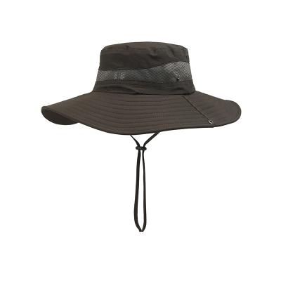 China Big Brim Women Men Outdoor Round Block Character Summer Sun Quick Dry Fishing Hats For Travel Mountaineering Bucket Hat for sale