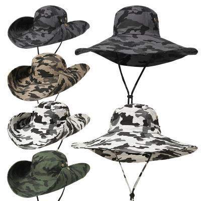 China Wholesale Character Wide Brim Bucket Outdoor Fishing Hat With String for sale