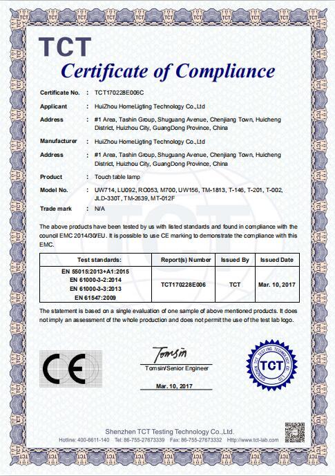 CE - Huizhou Homelighting Technology Co., Ltd.