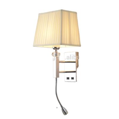 China Bedside Modern Fabric Bedroom Guest Room JLW-H001 Wall Mounted Lamps For Hotel Wire Reading Lamp for sale