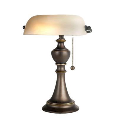 China M-1097 Traditional Traditional Antique Bronze Piano Banker Table Lamp For Office Table for sale