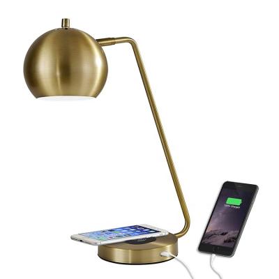 China JLT-9308 Modern Industrial Brass Task Reading Table Lamp Light with USB Port Charger Cordless Lamp 2021 for sale