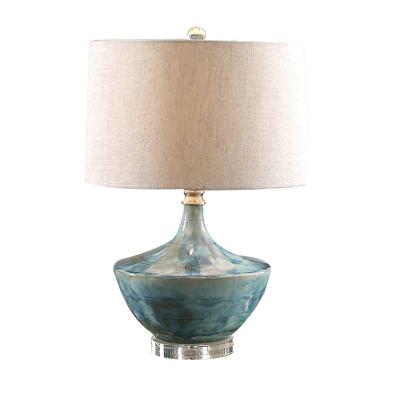 China JLT-8101 Traditional Classic Blue Finish Chinese Ceramic Table Lamp Light For Living Room for sale