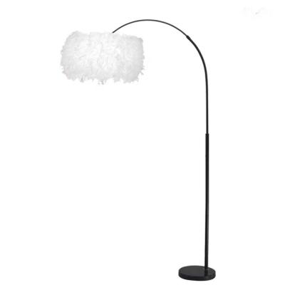 China JLF-3085 Contemporary Modern Nordic Feather Floor Standing Lamp With Marble Base For Living Room for sale