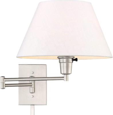 China Modern Bedroom Fabric Shade Swing Arm Adjustable Simplicity JLW-14931 Wall Lamp for sale