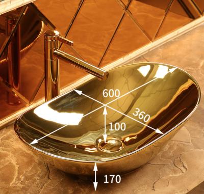 China Fashion luxury luxury sanitary ware royalkatie gold ceramic washbasin for bathroom for sale