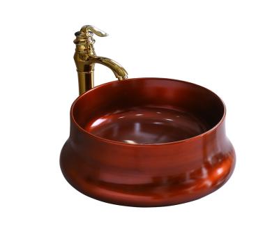 China Modern Solid Outdoor Bathroom Colored Ceramic Art Resin Wash Basin Designs For Living Room for sale