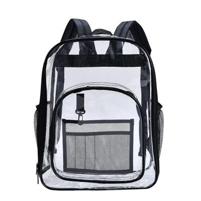 China Custom Waterproof Travel Waterproof Women Men Backpack Transparent PVC Clear School Backpack Bag For Kids for sale