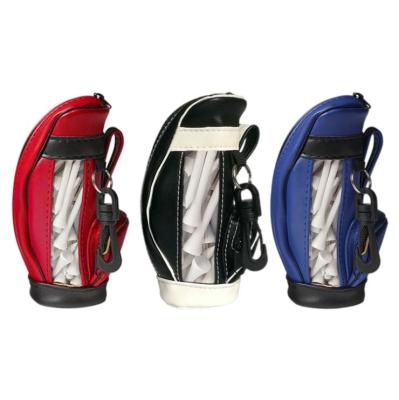 China Polyester PU High Capacity Golf Coin Pocket Bag Leather Golf Ball Bag for sale