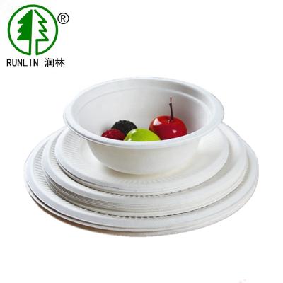 China Disposable 100% Home Compostable Bagasse Pulp Western Sugarcane Tableware Sets for sale