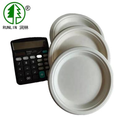 China 9inch Disposable Biodegradable White Color Eco - Friendly Round Disposable Dishes for sale