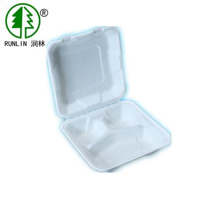 China Disposable Eco-friendly Bagase Pulp Take Out Lunch Clamshell for sale