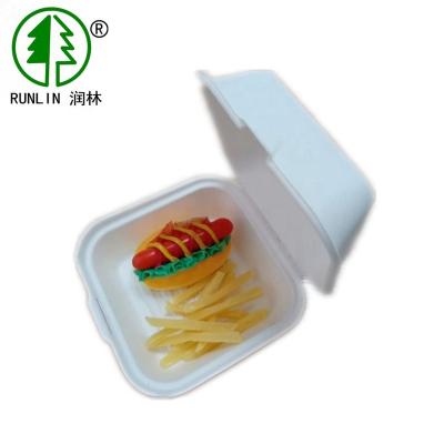 China Disposable Unbleached Biodegradable Bagasse Pulp Takeout Food Container for sale