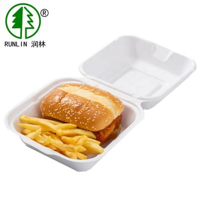 China 6 inch disposable candy cane biodegradable burger box for sale